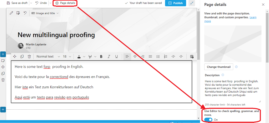 Multilingual proofing of SharePoint pages
